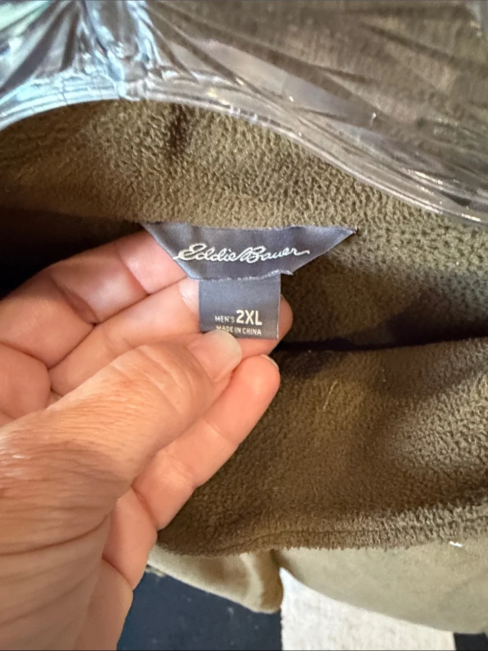Eddie Bauer Olive Green Half-Zip Fleece Pullover